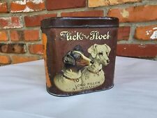 Rare Old Antique Flick & Flock Cigar Tin Trademark Dog Tobacco Advertising Tin picture