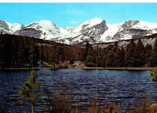 Sprague Lake Postcard Rocky MT National Park Plastichrome Flatiron picture