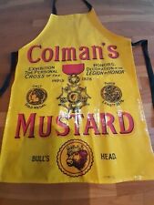 Vintage Colman's Bull's Hesd Mustard PVC Apron Made By Sari Fabrics, England picture