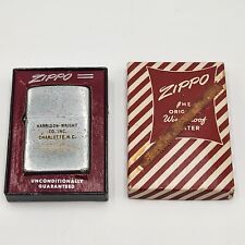 Vintage Zippo Advertising Lighter Harrison-Wright Co & Original Candy Stripe Box picture