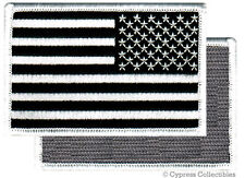 AMERICAN FLAG EMBROIDERED PATCH BLACK WHITE USA LEFT w/ VELCRO® Brand Fastener picture