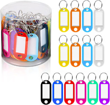 Key Labels, 50 Pcs Key Tags with Ring and Label Window, Key Chain ID Tags With picture
