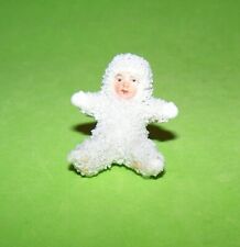 RARE HERTWIG GERMAN BISQUE SNOW BABIES ALL WHITE WITH SNOWY FEET SEATED picture
