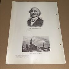 Antique Print The Brick Church & Reverend Gardiner Spring - Old New York City picture