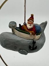 Vintage Susan M Smith Santa Riding His Beloved Blue Whale House of Hatten 1999 picture