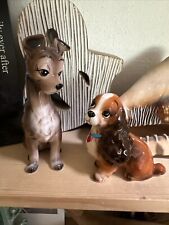 Vintage Rare Lady and The Tramp Figurines Ceramic Disney Japan picture