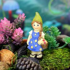 Miniature Fairy Garden Female Gnome Holding Flower Basket - Buy 3 Save $5 picture