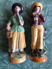 Vintage Staffordshire England Figurines Birding Couple Pigeons Doves picture