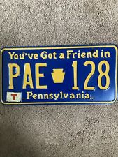 Expired Pennsylvania “You’ve Got A Friend“ License Plate - PAE 128 - Very Nice picture