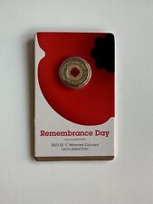 2022 RED POPPY REMEMBRANCE DAY $2 'C' MINTMARK COLOURED UNCIRCULATED COIN CARD picture