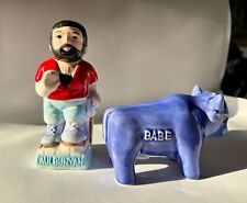 VINTAGE 1960's PAUL BUNYAN AND BABE THE OX  SALT & PEPPERS SHAKERS picture