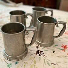 Set Of 4 Vintage Stieff Clear-Bottomed Pewter P27 Tankard Mug picture