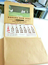 1955 WOOSTER OHIO Adv Calendar Ohio Poultry Farms World's Fair Reds Chickens Hen picture