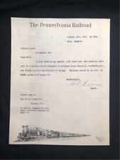 1929 LETTERHEAD THE PENNSYLVANIA RAILROAD ELMIRA NY ILLUS TRAIN picture