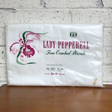 New Vintage Full Flat Sheet Lady Pepperell NIP White Fine Combed Percale Cotton picture