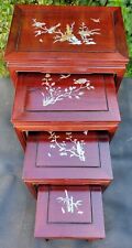 Vtg Retro Rosewood Nesting Tables MOP Inlay Direct Import Provenance picture