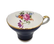 Aynsley Royal Blue Teacup  Gold Trim Floral Pattern 2.25