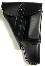 WWII GERMAN 7.65 WALTHER PP LEATHER PISTOL HOLSTER-BLACK LEATHER picture