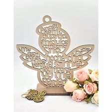 US 12pcs Silver Angel Wooden Religious Centerpiece Baby Shower Wedding Party picture