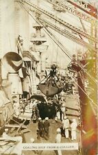 Postcard RPPC C-1910 Coaling ship from a Collier TP24-1073 picture