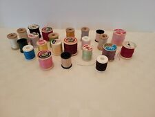 Lot of 23 Spools of Sewing Thread Assorted Colors Some Wooden Vintage Sears Misc picture