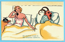 HUMOR. HUSBAND IS SLEEPING, WIFE ARRANGES TO MEET )) VINTAGE PC UK. 6015 picture