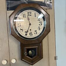 ANTIQUE NEW HAVEN WOOD PENDULUM WALL CLOCK picture