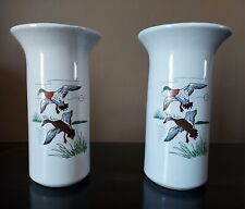 Pair of Vintage White Mallard Duck Vases picture