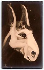 Mule Metamorphic Two women morph into the mule RPPC Real Photo Postcard c1910 picture