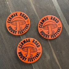 Vintage (3) Cermak Road Houby Festival Berwyn Cicero IL Metal Button Pin Back picture