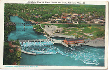 View of Power House and Dam, Kilbourn, Wisconsin WI. 1924 Antique Postcard. picture