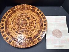 Vintage Mosaic Mexican Aztec Calendar  17 “ Handmade From 8 Exotic Woods picture