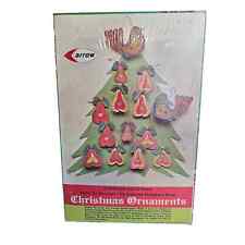 Vtg Arrow Twelve Days of Christmas Wooden Paint by Number Christmas Ornaments picture