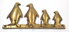Vintage Brass Penguin Family Key Holder Hanger Rare picture