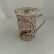 Bird Florals Coffee Tea Mug  with Lid Cover 8oz Kent Pottery picture