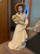 VTG HOMCO HOME INTERIOR CHARLOTTE ROSE VICTORIAN LADY ROSE BOUQUET FIGURINE 1468 picture