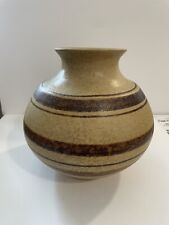 Vintage Clay Vase Handcrafted Hand painted. Brown And Tan picture