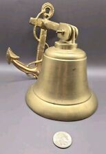 Nautical Vintage Brass Captain Ship Bell Maritime Wall Bracket Boat Decor Gift picture