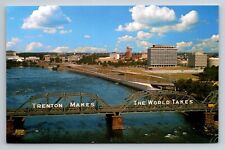 Trenton Makes The World Takes New Jersey Vintage Unposted Postcard Mercer County picture