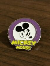 Disney Pin Mickey Mouse Mystery Pouch Pin 2010 Purple Circle Yellow Retro Happy picture