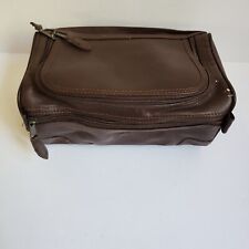 Marlboro Country Store Vintage 1994 Brown Leather Toiletry Bag Shaving Kit  picture