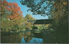 Covered Bridge Saxtons River Grafton Vermont Picturesque Chrome Vintage Postcard picture
