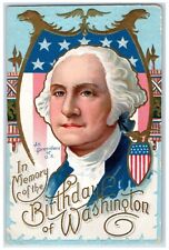 1914 Birthday George Washington As President Of US Embossed Nash Posted Postcard picture