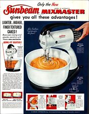 Vintage 1952 Sunbeam Mixmaster Mixer All These Advantages ad e3 picture