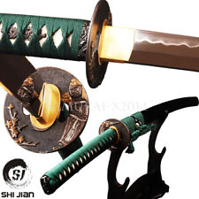 Dark Green Ito Clay Tempered Japanese T10 Carbon Steel Katana Sword Full Tang picture