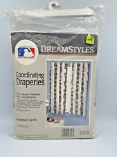 Vtg Dreamstyle Baseball Cards MLB Branded Drapes Curtains 48x63