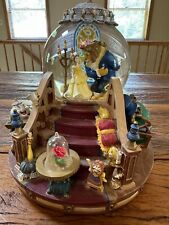 Vintage 1991 Beauty The Beast Musical Snow Globe Enchanted Love Fireplace picture