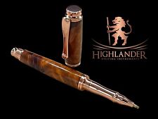 New Exotic Amboyna Burl Wood Handmade Copper Rollerball Pen By Highlander Pen. picture