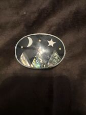 Kids Mother Of Pearl Inlaid Starry Mountain Scene Belt Buckle picture