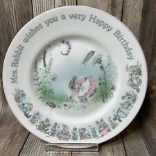 Vintage Elizabethan Mrs. Rabbit Hand Decorated Bone China Plate Made In England picture